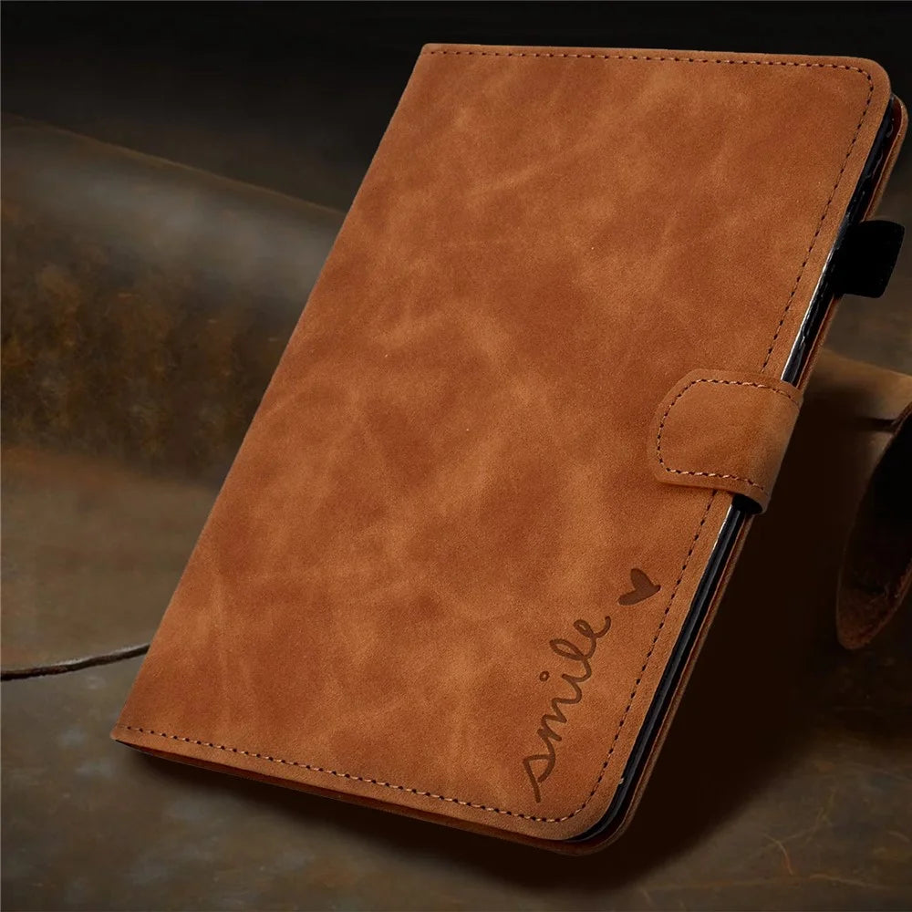 For iPad 10.2 (2019) / (2020) / iPad Air 10.5 inch (2019) PU Leather Stand Folio Smart  Case Pattern Imprinted Card Slots Tablet Cover with Pencil Holder - Brown - 7