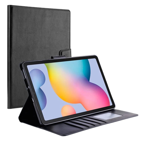 HANMAN Mill Series for Samsung Galaxy Tab S6 Lite (2024) / S6 Lite (2022) / S6 Lite (2020) SM-P610 PU Leather Stand Wallet Case - Black - 1