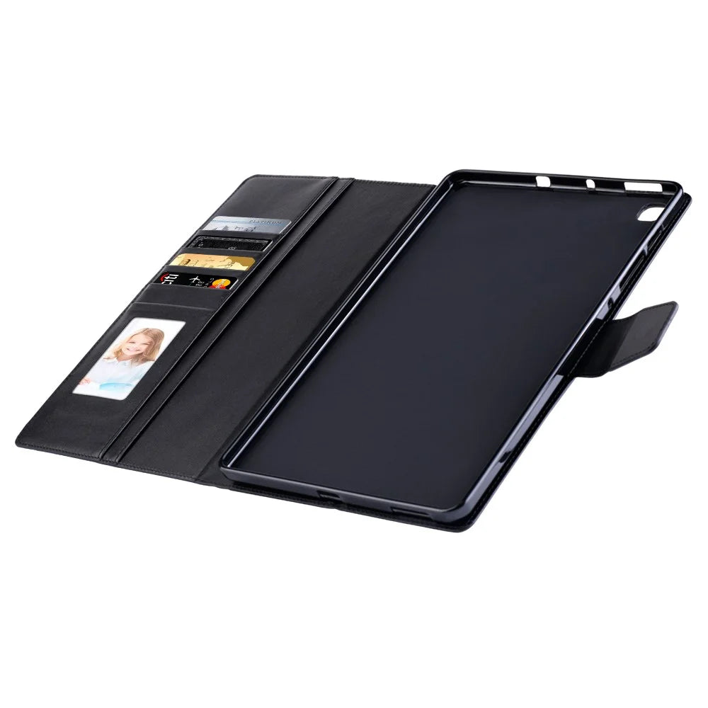 HANMAN Mill Series for Samsung Galaxy Tab S6 Lite (2024) / S6 Lite (2022) / S6 Lite (2020) SM-P610 PU Leather Stand Wallet Case - Black - 3