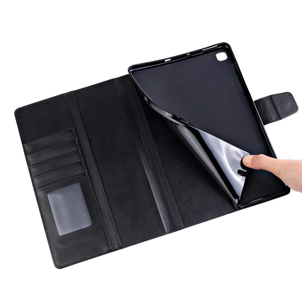 HANMAN Mill Series for Samsung Galaxy Tab S6 Lite (2024) / S6 Lite (2022) / S6 Lite (2020) SM-P610 PU Leather Stand Wallet Case - Black - 4