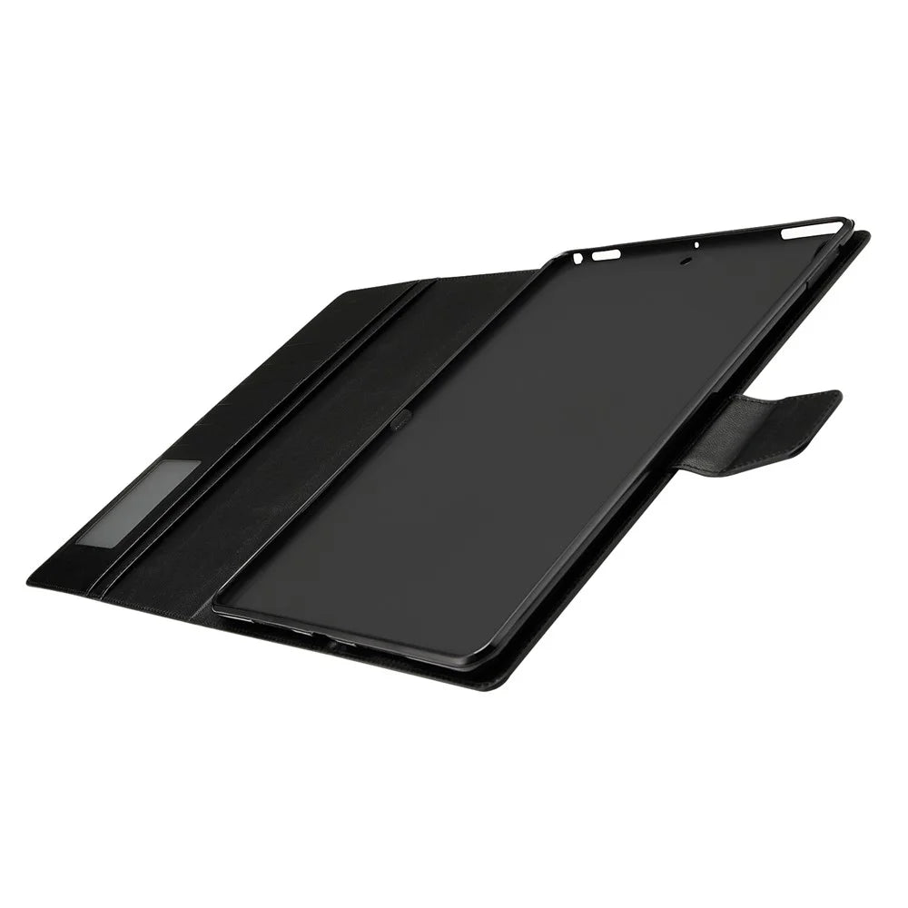 HANMAN Mill Series for iPad 10.2 (2021) / (2020) / iPad Air 10.5 inch (2019) / Pro 10.5-inch (2017) Foldable Stand Tablet Cover PU Leather Wallet Shockproof Case - Black - 3
