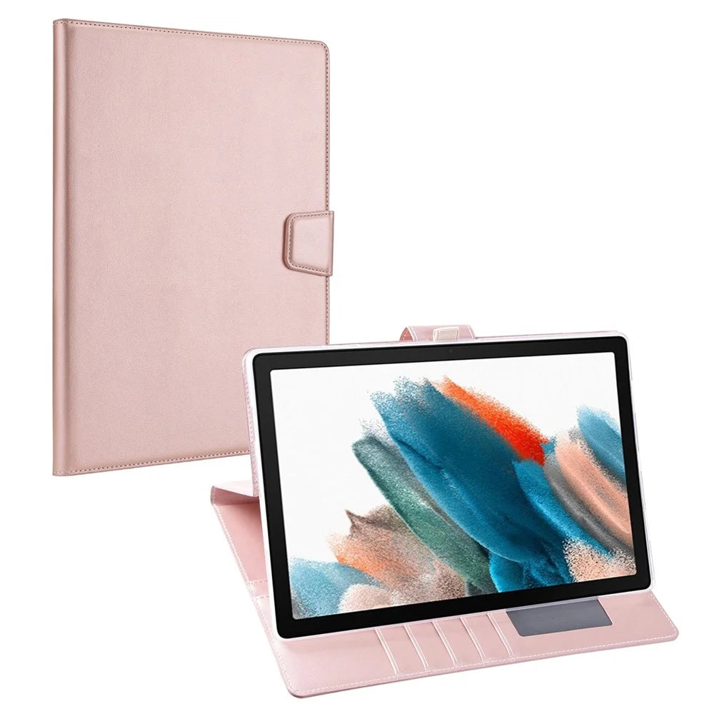HANMAN Mill Series for Samsung Galaxy Tab A8 10.5 (2021) / (2022) PU Leather Tablet Case Stand Wallet Full Protection Cover - Rose Gold - 1