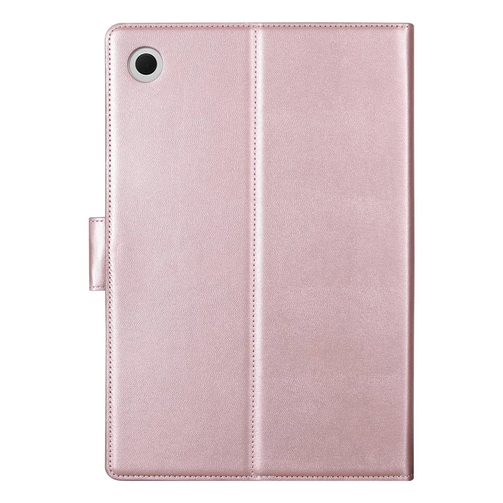 HANMAN Mill Series for Samsung Galaxy Tab A8 10.5 (2021) / (2022) PU Leather Tablet Case Stand Wallet Full Protection Cover - Rose Gold - 5