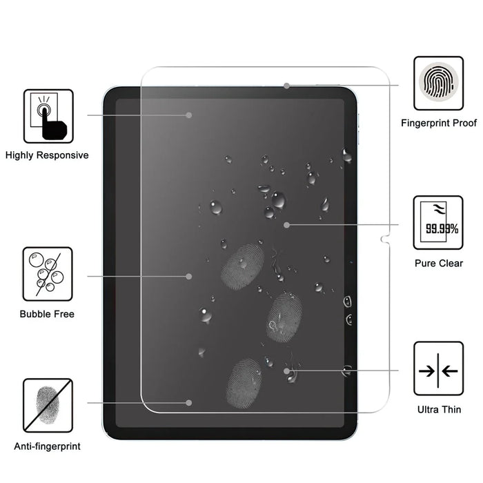 For iPad (2025) / 10.9 (2022) Soft TPU Case Transparent Phone Cover with 2.5D Arc Edge Tempered Glass Screen Protector - 3