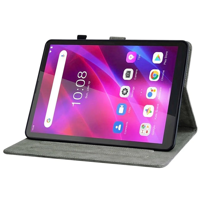 Cute Tiger Pattern Imprinted Case for Lenovo Tab M7 (3rd Gen), PU Leather Anti-scratch Stand Card Holder Cover - Green - 3