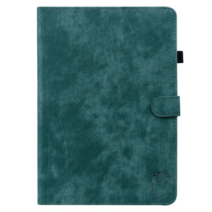 Cute Tiger Pattern Imprinted Case for Lenovo Tab M7 (3rd Gen), PU Leather Anti-scratch Stand Card Holder Cover - Green - 5