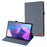 For Lenovo Tab P11 Pro Gen 2 Cloth Texture PU Leather Tablet Case Foldable Stand Card Holder Protective Cover - Blue - 1