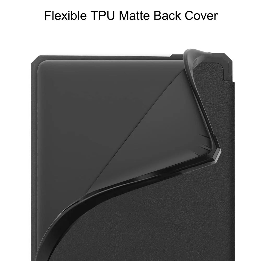 For Amazon Kindle 6 inch (2024) / (2022) PU Leather + TPU Case Full Protection E-Reader Cover with Auto Sleep / Wake - Black - 7