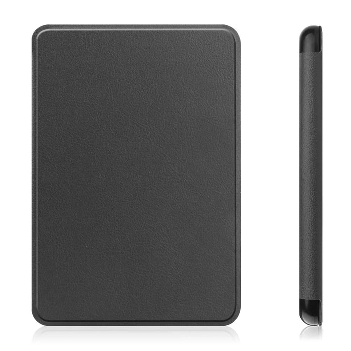 For Amazon Kindle 6 inch (2024) / (2022) Solid Color PU Leather Cover Auto Sleep / Wake Anti-Scratch E-Reader Case - Black - 6