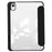 For iPad mini (2024) / mini (2021) PU Leather + TPU + Acrylic Transparent Tablet Case Tri-Fold Stand Protective Cover - Black - 2