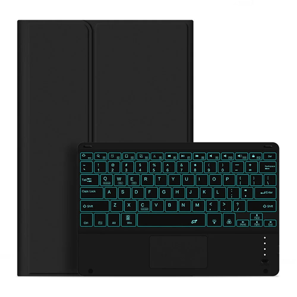 For Huawei MateBook E Go Detachable Bluetooth-compatible Keyboard with Hinge Stand Leather Case - Black - 1