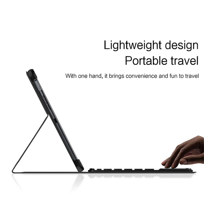 For Huawei MateBook E Go Detachable Bluetooth-compatible Keyboard with Hinge Stand Leather Case - Black - 6
