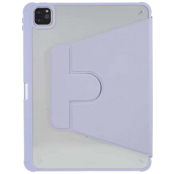 For iPad Pro 11 (2018) / (2020) / (2021) / (2022) Shockproof Tablet Case PU Leather + TPU + Acrylic Anti-Fall Protective Cover with Rotary Kickstand - Purple - 4