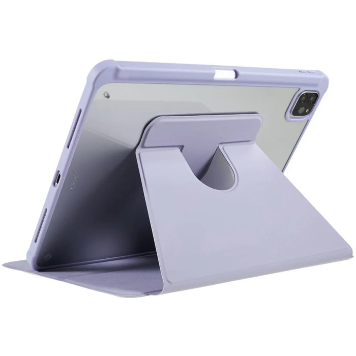 For iPad Pro 11 (2018) / (2020) / (2021) / (2022) Shockproof Tablet Case PU Leather + TPU + Acrylic Anti-Fall Protective Cover with Rotary Kickstand - Purple - 6