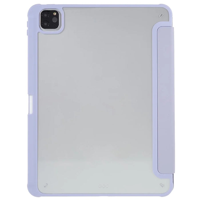 For iPad Pro 11 (2018) / (2020) / (2021) / (2022) Protective Case PU Leather + TPU + Acrylic Tablet Case Tri-fold Stand Shockproof Cover - Purple - 4