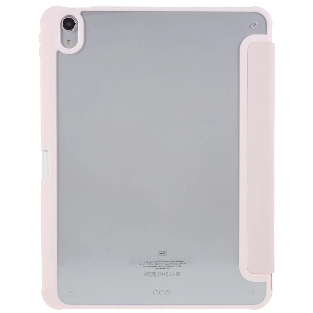 For iPad Air 11 (2026) / (2025) / (2024) / Air (2022) / (2020) PU Leather TPU Acrylic Tablet Tri-Fold Stand - Pink - 4