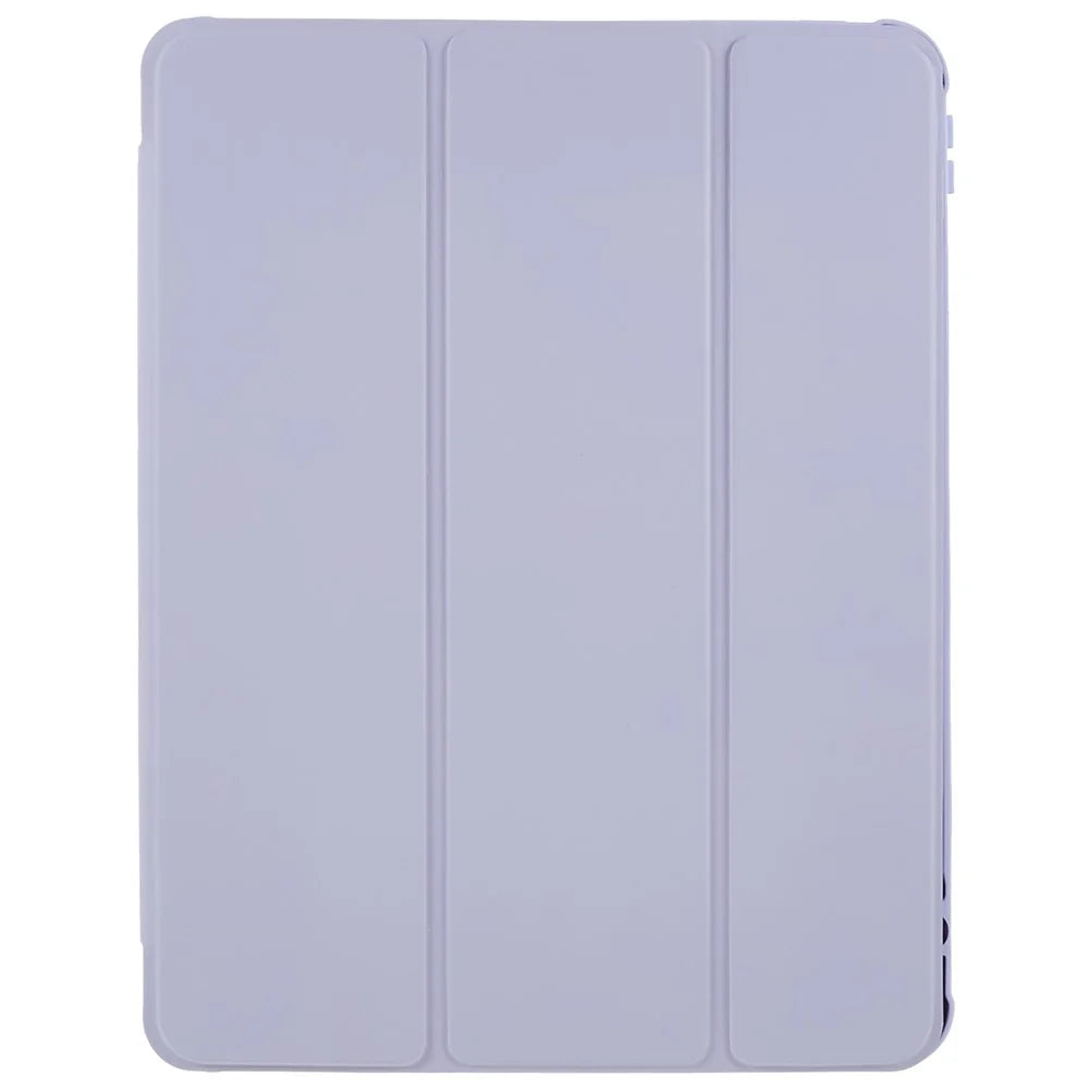 For iPad Pro 12.9 (2018) / (2020) / (2021) / (2022) Anti-Drop Tri-fold Stand Case PU Leather + TPU + Acrylic Tablet Slim Case Shockproof Cover - Purple - 2