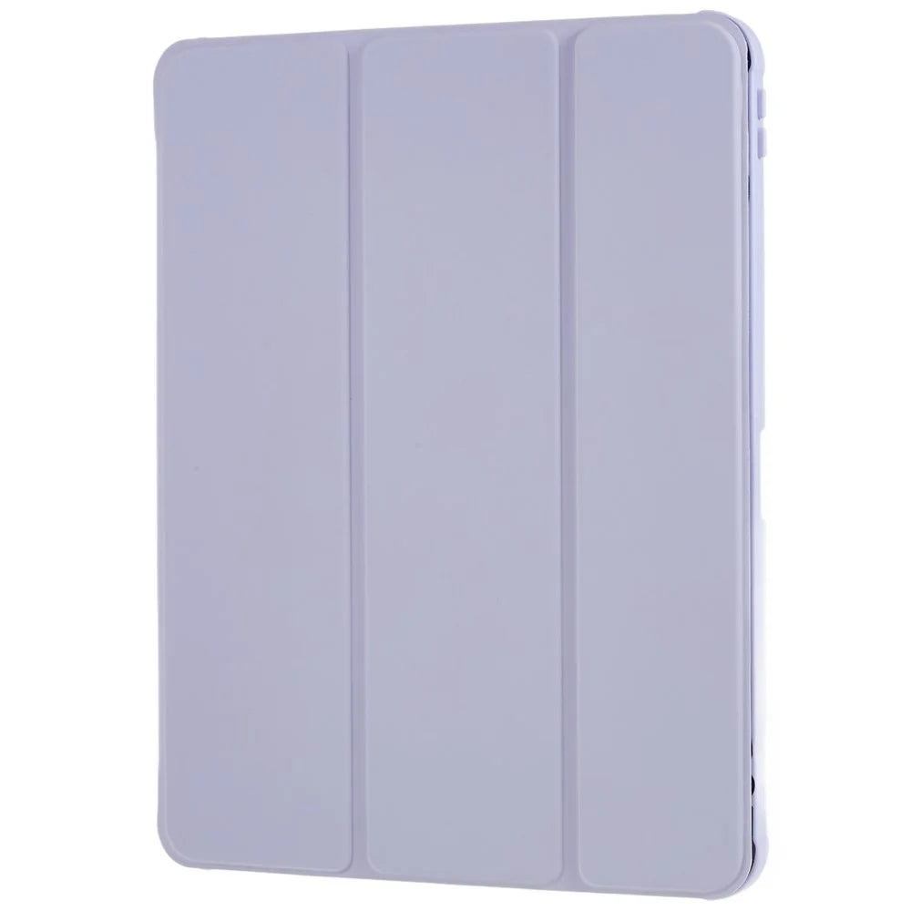 For iPad Pro 12.9 (2018) / (2020) / (2021) / (2022) Anti-Drop Tri-fold Stand Case PU Leather + TPU + Acrylic Tablet Slim Case Shockproof Cover - Purple - 3