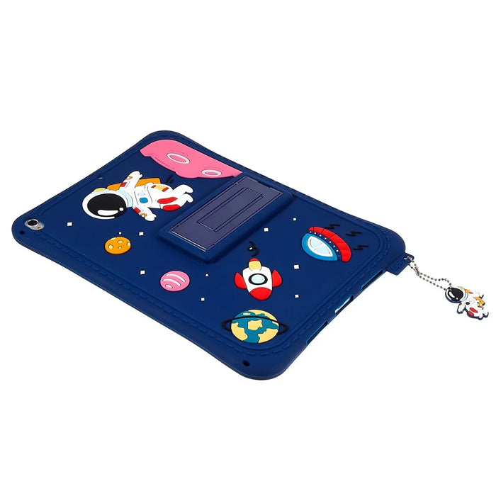 For iPad 10.2 (2021) / (2020) / (2019) / Air 10.5 inch (2019) / Pro 10.5-inch (2017) Space Pattern Kickstand Silicone Cover - Dark Blue - 5
