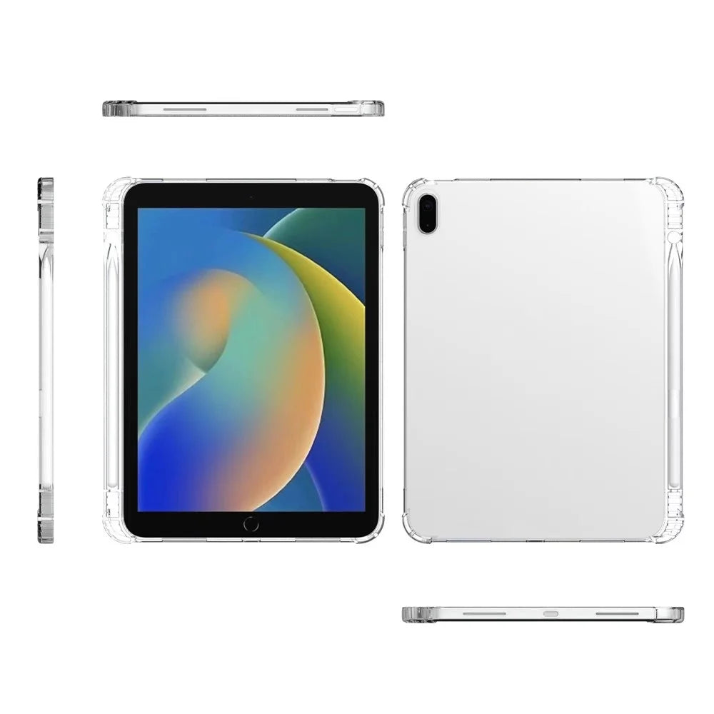 For iPad (2025) / iPad 10.9 (2022) Soft TPU Protective Case Reinforced Corner Anti-Scratch Ultra Clear Tablet Cover with Pencil Holder - 6