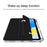 For iPad (2025) / 10.9 (2022) PU Leather Trifold Stand Case Clear Back Cover with Pencil Holder - Black - 6