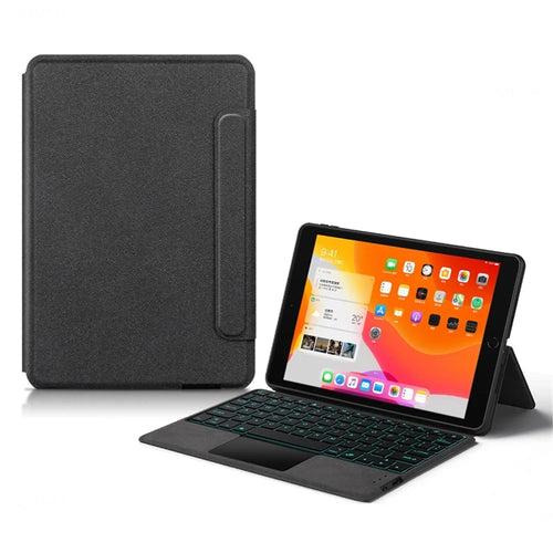 For iPad Air (2013) / Air 2  /  iPad 9.7-inch (2017) / (2018) Leather Case + Touchpad Bluetooth-compatible Keyboard with Backlit - 1