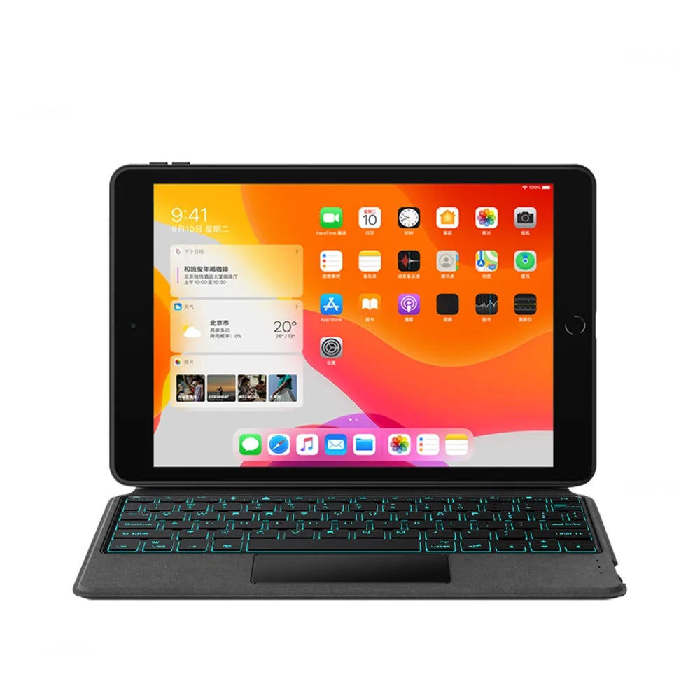 For iPad Air (2013) / Air 2  /  iPad 9.7-inch (2017) / (2018) Leather Case + Touchpad Bluetooth-compatible Keyboard with Backlit - 5