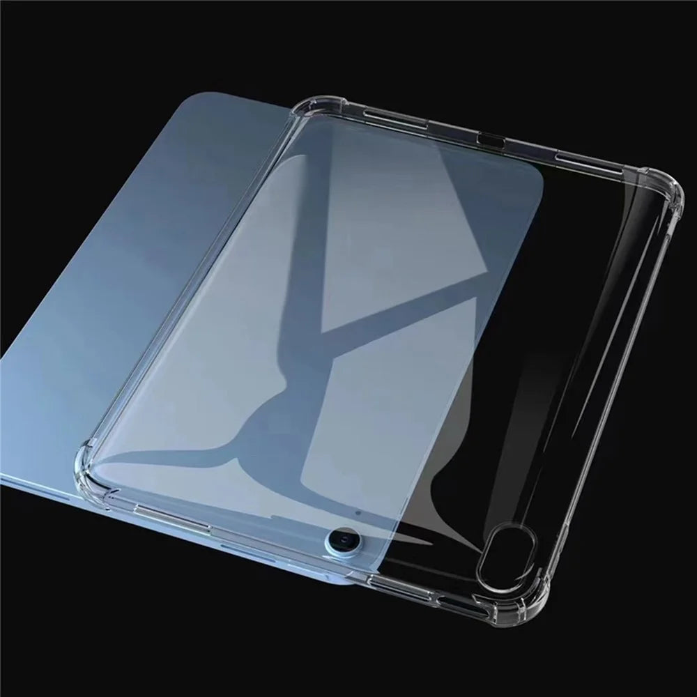 For iPad (2025) / 10.9 (2022) Soft TPU Clear Tablet Cover Reinforced 4 Corners Shock-Absorbing Scratch-Resistant Back Case - 2