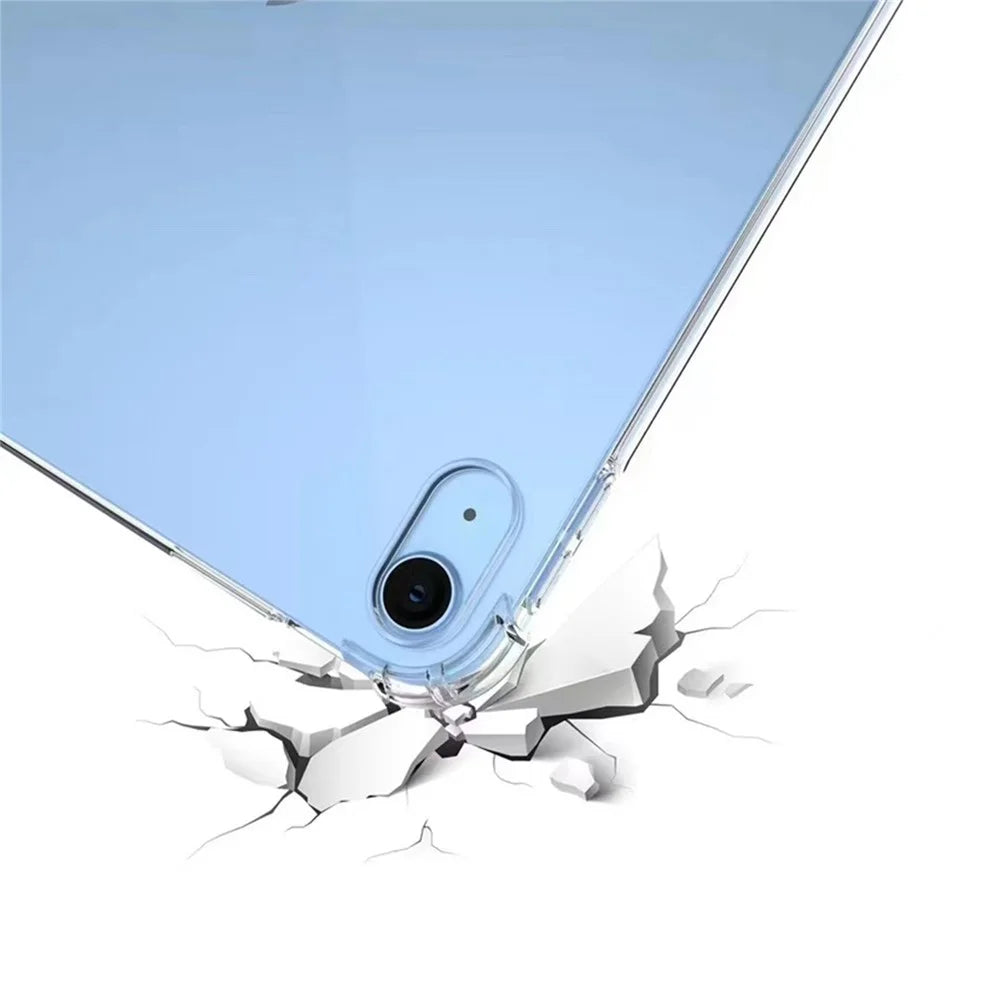 For iPad (2025) / 10.9 (2022) Soft TPU Clear Tablet Cover Reinforced 4 Corners Shock-Absorbing Scratch-Resistant Back Case - 3