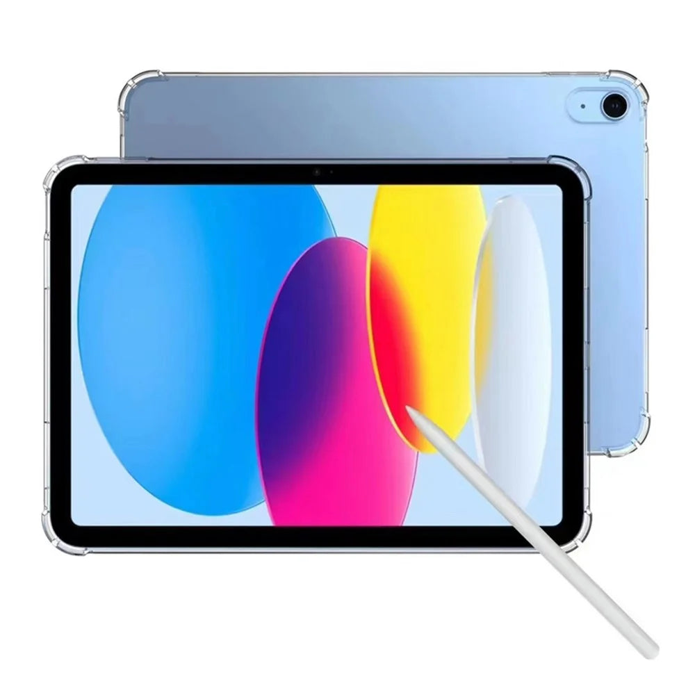 For iPad (2025) / 10.9 (2022) Soft TPU Clear Tablet Cover Reinforced 4 Corners Shock-Absorbing Scratch-Resistant Back Case - 4