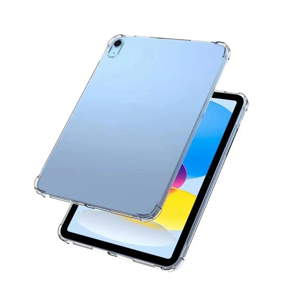 For iPad (2025) / 10.9 (2022) Soft TPU Clear Tablet Cover Reinforced 4 Corners Shock-Absorbing Scratch-Resistant Back Case - 5