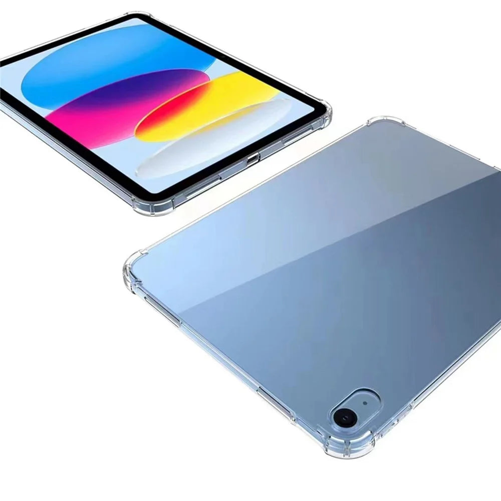 For iPad (2025) / 10.9 (2022) Soft TPU Clear Tablet Cover Reinforced 4 Corners Shock-Absorbing Scratch-Resistant Back Case - 6