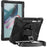 For Lenovo Tab P11 Pro Gen 2 Case Rotation Kickstand PC + Silicone Tablet Cover with Hand Strap / Shoulder Strap - Black - 1
