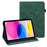 For iPad (2025) / 10.9 (2022) Flower Imprinting Stand Wallet Tablet Case PU Leather Auto Wake / Sleep Cover with Elastic Band - Green - 1