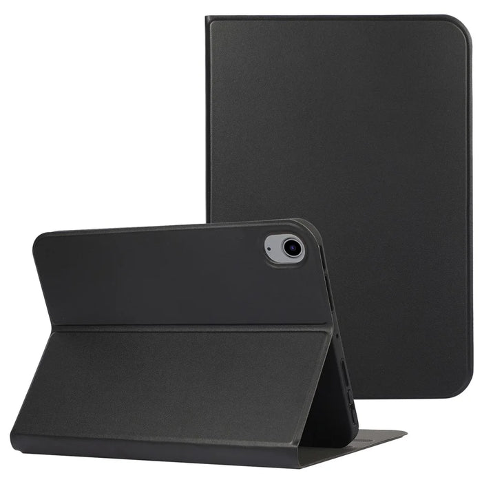 For iPad (2025)/10.9 (2022) Case PU Leather Adjustable Stand Tablet Protective Cover - Black - 1