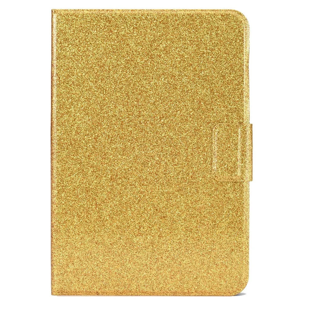 For iPad (2025) / 10.9 (2022) Glittery Sparkly Folio Tablet Case PU Leather Magnetic Clasp Protective Cover with Stand Card Holder - Gold - 2