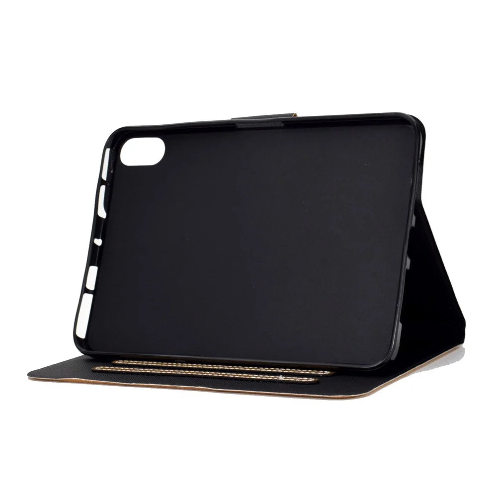 For iPad (2025) / 10.9 (2022) Glittery Sparkly Folio Tablet Case PU Leather Magnetic Clasp Protective Cover with Stand Card Holder - Gold - 5