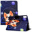 For iPad (2025) / 10.9 (2022) Pattern Printing PU Leather Tablet Case Folding Stand Folio Cover with Card Holder - Space Dog - 1