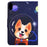 For iPad (2025) / 10.9 (2022) Pattern Printing PU Leather Tablet Case Folding Stand Folio Cover with Card Holder - Space Dog - 3
