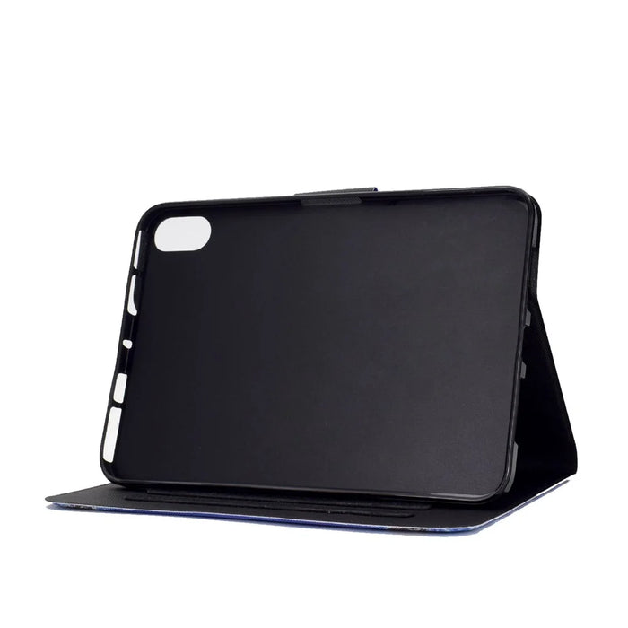 For iPad (2025) / 10.9 (2022) Pattern Printing PU Leather Tablet Case Folding Stand Folio Cover with Card Holder - Space Dog - 5