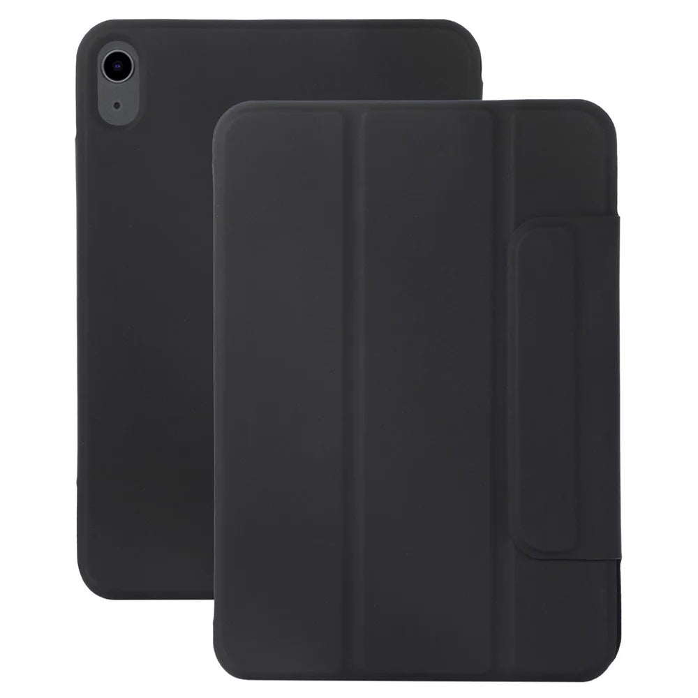 For iPad (2025) / 10.9 (2022) PU Leather Tablet Case Auto Wake / Sleep Stand Protective Cover - Black - 1