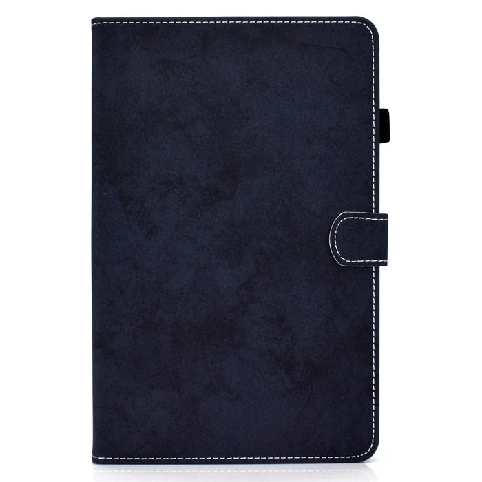 For iPad (2025) / 10.9 (2022) Cloth Texture PU Leather Tablet Case Full Protection Stand Card Slot Flip Cover - Dark Blue - 2
