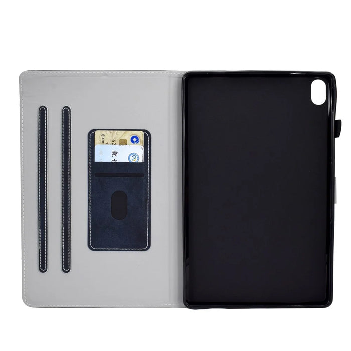 For iPad (2025) / 10.9 (2022) Cloth Texture PU Leather Tablet Case Full Protection Stand Card Slot Flip Cover - Dark Blue - 4