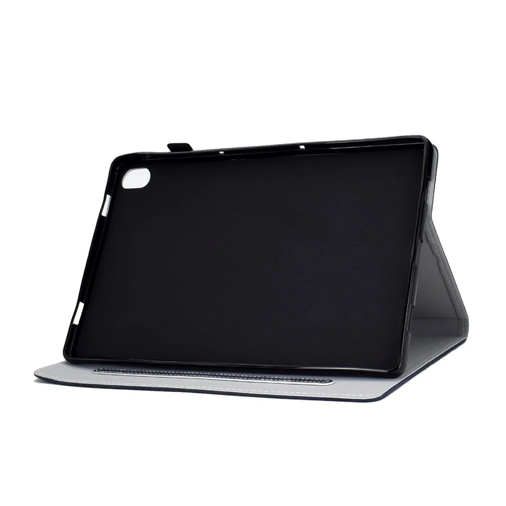 For iPad (2025) / 10.9 (2022) Cloth Texture PU Leather Tablet Case Full Protection Stand Card Slot Flip Cover - Dark Blue - 5