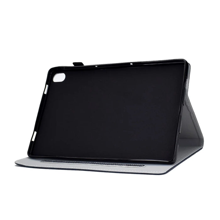For iPad (2025) / 10.9 (2022) Cloth Texture PU Leather Tablet Case Full Protection Stand Card Slot Flip Cover - Dark Blue - 5