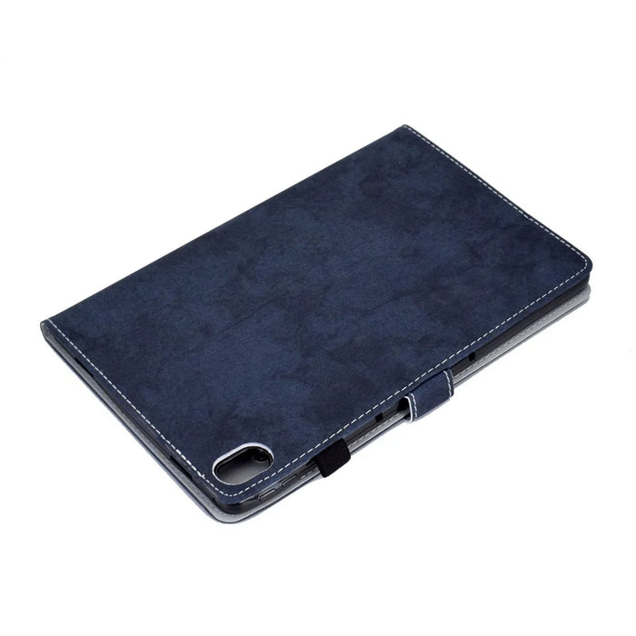 For iPad (2025) / 10.9 (2022) Cloth Texture PU Leather Tablet Case Full Protection Stand Card Slot Flip Cover - Dark Blue - 7