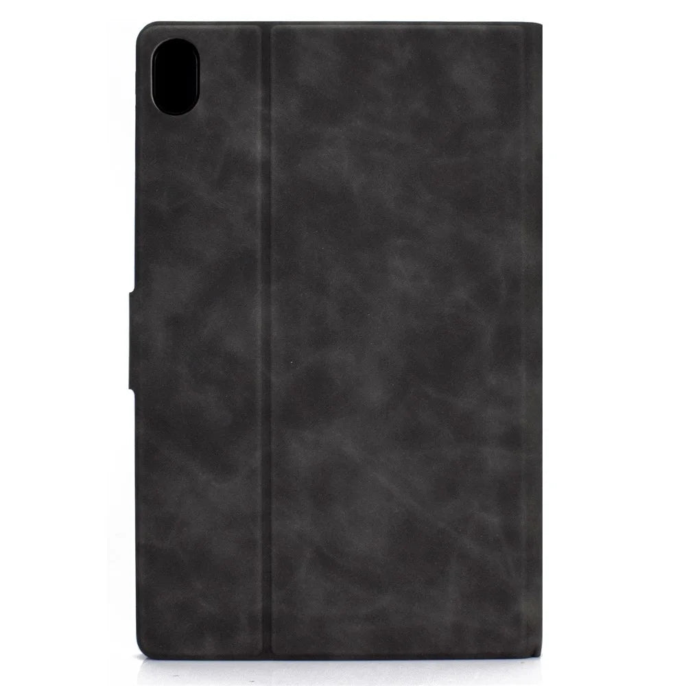 For iPad (2025) / 10.9 (2022) Stand Folio Tablet Case Cowhide Texture PU Leather Anti-Scratch Cover with Card Holder - Black - 3