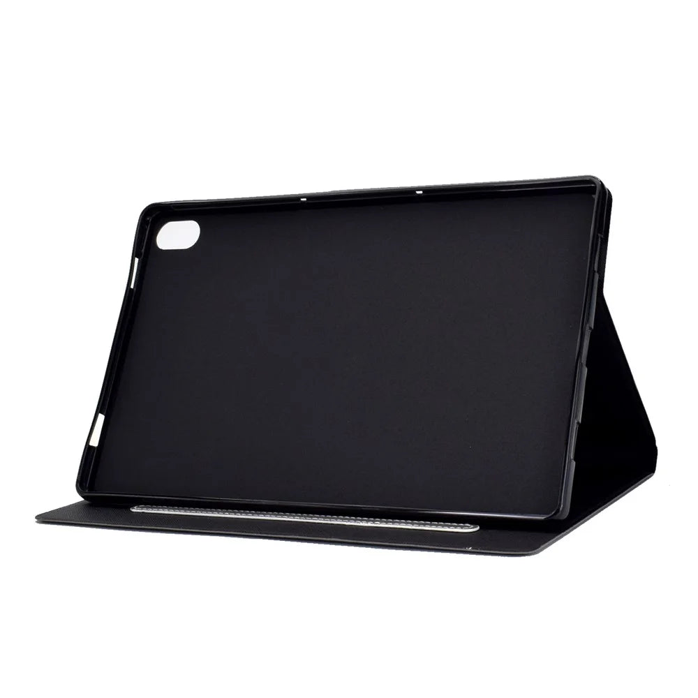 For iPad (2025) / 10.9 (2022) Stand Folio Tablet Case Cowhide Texture PU Leather Anti-Scratch Cover with Card Holder - Black - 5