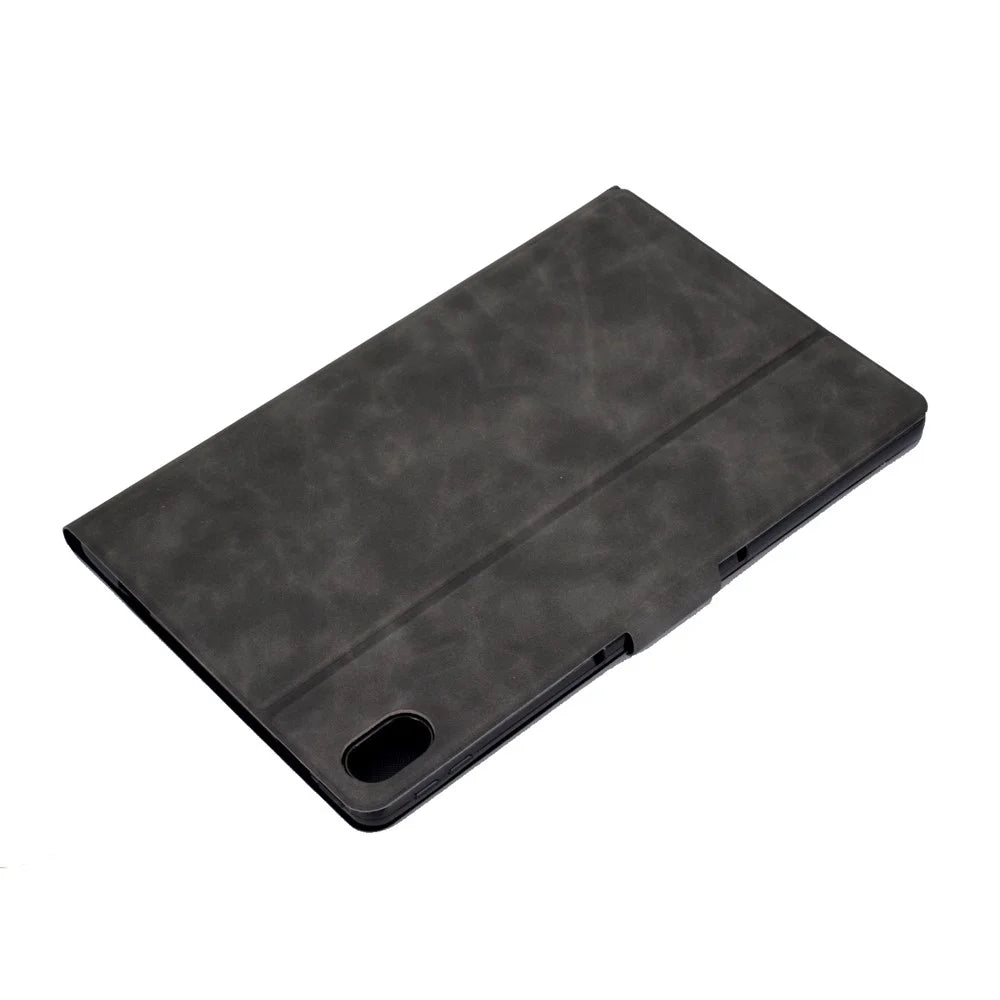 For iPad (2025) / 10.9 (2022) Stand Folio Tablet Case Cowhide Texture PU Leather Anti-Scratch Cover with Card Holder - Black - 7