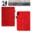 For iPad (2025) / 10.9 (2022) Imprinted Rhombus Pattern PU Leather Tablet Case Stitching Line Full Protection Stand Card Holder Cover - Red - 3